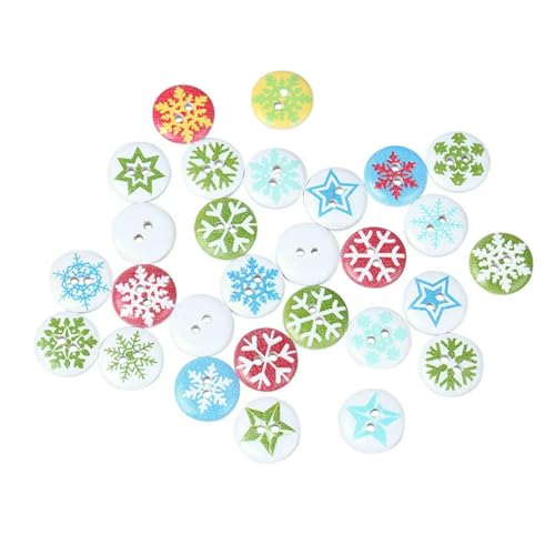 50 Stück natürliche Holzknöpfe mit 2 Löchern, Schmetterlingsblumen, Scrapbooking, DIY-Bastelarbeiten, Nähzubehör, Dekorationen, rund, 15 mm, Schneeflocke 50 Stück natürliche Holzknöpfe mit 2 Löchern, Schmetterlingsblumen, Scrapbooking, DIY-Bastelarbeiten, Nähzubehör, Dekorationen, rund, 15 mm, Schneeflocke von ZEYRU