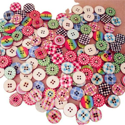 50 Stück natürliche Holzknöpfe mit 2 Löchern, Schmetterlingsblumen, Scrapbooking, DIY-Bastelarbeiten, Nähzubehör, Dekorationen, rund, 15 mm 50 Stück natürliche Holzknöpfe mit 2 Löchern, Schmetterlingsblumen, Scrapbooking, DIY-Bastelarbeiten, Nähzubehör, Dekorationen, rund, 15 mm von ZEYRU