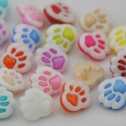 50 Stück süße Pfotenabdruckknöpfe, gemischte Farben, Cartoon-Kinder, Nähstoffknöpfe für handgefertigte Scrapbooking-Bastelarbeiten, DIY, 13,0 mm, Standard 50 Stück süße Pfotenabdruckknöpfe, gemischte Farben, Cartoon-Kinder, Nähstoffknöpfe für handgefertigte Scrapbooking-Bastelarbeiten, DIY, 13,0 mm, Standard von ZEYRU