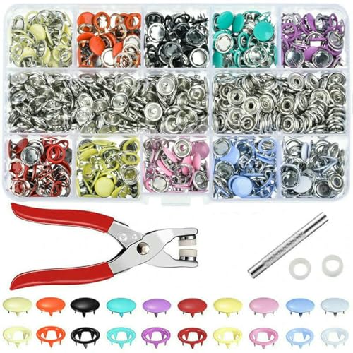50-teiliges Zinkenknopf-Set, Zangenwerkzeug, Metalldruckknopf, verdicktes Befestigungsset, DIY-Bastelbedarf zum Anbringen von Kleidung, Taschen, Nähen, B 50-teiliges Zinkenknopf-Set, Zangenwerkzeug, Metalldruckknopf, verdicktes Befestigungsset, DIY-Bastelbedarf zum Anbringen von Kleidung, Taschen, Nähen, B von ZEYRU