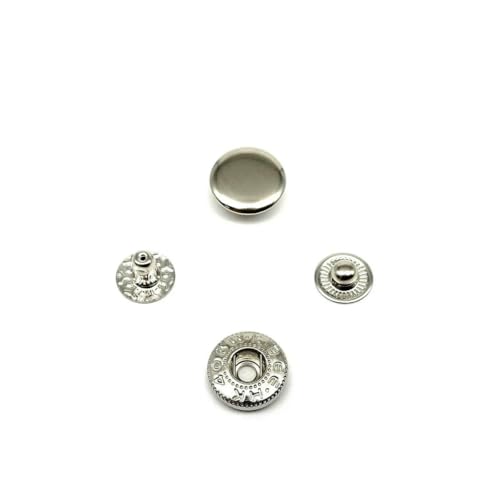 50er-Set Nr. 633 655 831 201 10/12/15 mm Metall-Druckknopf ohne Nähen für Ledertaschen, Kleidung, Jacken, Mäntel, Reparaturwerkzeug, Silber 655 50er-Set Nr. 633 655 831 201 10/12/15 mm Metall-Druckknopf ohne Nähen für Ledertaschen, Kleidung, Jacken, Mäntel, Reparaturwerkzeug, Silber 655 von ZEYRU