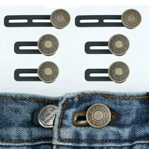 6 Stück Jeans- und Hosenknopfverlängerungen: Universeller Hosenerweiterungs-Expanander für Damen und Herren, Sofortige Bandverlängerungslösung - Kombination 5-teilig 6 Stück Jeans- und Hosenknopfverlängerungen: Universeller Hosenerweiterungs-Expanander für Damen und Herren, Sofortige Bandverlängerungslösung - Kombination 5-teilig von ZEYRU