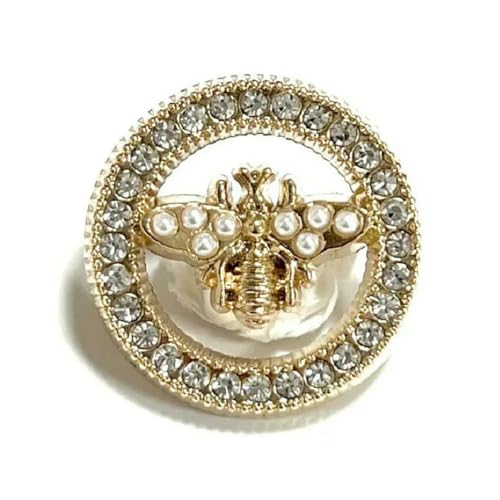 6 Stück runde Blumenform Metall Luxusmarke Nähknöpfe Kleidungszubehör Handgefertigte DIY-Materialdekoration Gold Schwarz Blau-Nr. 26–25 mm von ZEYRU