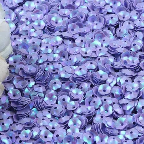 6 mm Mix-Cup-Blumen-Pailletten zum Basteln, glitzernde Konfetti, Nagelkunst, Dekoration, Pailletten, DIY-Nähzubehör, ab lila, 20 g von ZEYRU