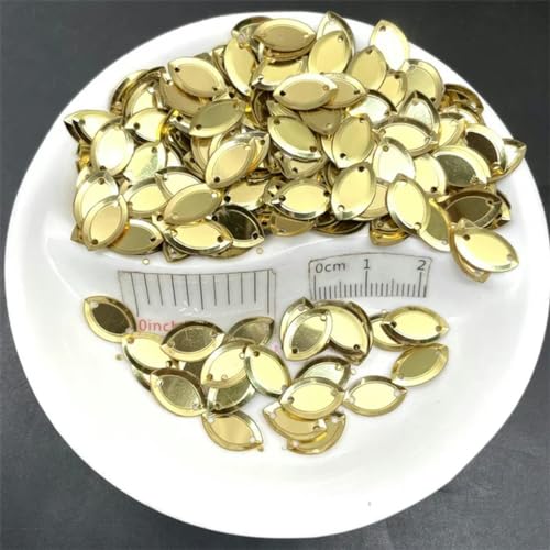 7 * 12/6 * 13/5 * 9mm Ovale Pferdeaugenform Lose Pailletten Pailletten Nähen, Hochzeitshandwerk, Frauen Kinder DIY Bekleidungszubehör Großhandel-7x12mm Gold-20g von ZEYRU