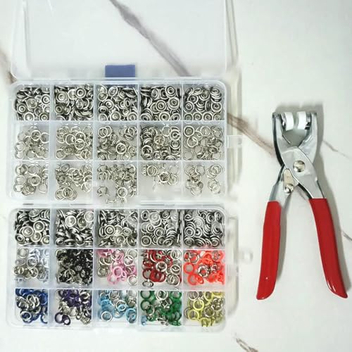 9,5 mm hohler Druckknopf aus Metall mit fünf Krallen zum Anbringen von Kleidersäcken, Nähen und Basteln, Handzangenwerkzeug, 200 Sets von ZEYRU