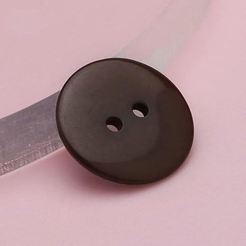 9–30 mm mehrfarbiger Brotknopf mit Doppelöse, runde Nähknöpfe aus Kunstharz für DIY-Scrapbooking, Kleidungsstücke, Pullover, Mäntel, Zubehör – Dunkelbraun – 36L 23,0 mm von ZEYRU
