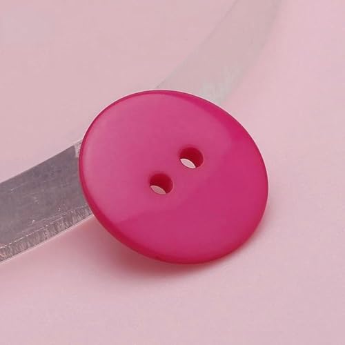 9–30 mm mehrfarbiger Doppelaugen-Brotknopf, runde Nähknöpfe aus Kunstharz für DIY-Scrapbooking, Kleidungsstücke, Pullover, Mäntel, Zubehör-Fuchsia-18L 11,5 mm von ZEYRU