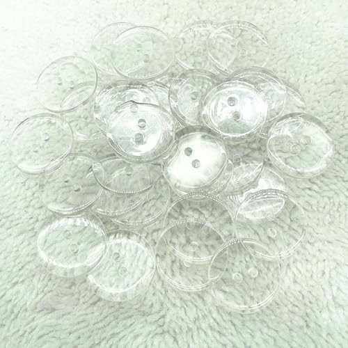 9 mm – 34,0 mm, zwei Löcher, transparent, weiß, kleine Knöpfe, Brot, runde Nähknöpfe aus Harz, DIY-Kleidungszubehör, 01–12,5 mm (50 Stück) von ZEYRU