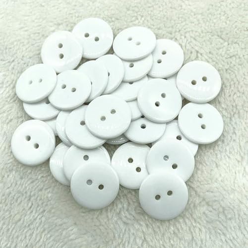 9 mm – 34,0 mm, zwei Löcher, transparent, weiß, kleine Knöpfe, Brot, runde Nähknöpfe aus Harz, DIY-Kleidungszubehör, 02–10 mm (100 Stück) von ZEYRU