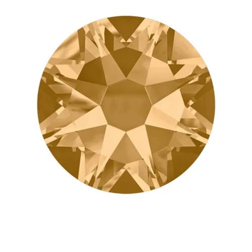 Diamante NO Hotfix Strass 8Groß 8Klein Strass SS10~SS34 DIY Elemente Strasssteine mit flacher Rückseite für Nägel Kleidung Dekoration-Light Colorado Topaz-S von ZEYRU
