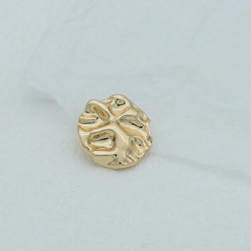 Gold-Schwarz-Silber-Legierung Nähknöpfe für Kleidung, Mantel, Dekoration, Bastelbedarf, großer Scrapbooking-Metallknopf mit unregelmäßigem Muster, 02–11,5 mm, 5 Stück von ZEYRU