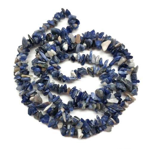 Großhandel 3-5 mm natürliche Kiesform bunte unregelmäßige Agat-Steinperlen für die Schmuckherstellung DIY Armband Halskette Strang 34''-Blauer Aderstein-3 bis 5 mm von ZEYRU