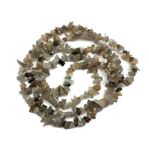 Großhandel 3-5 mm natürliche Kiesform bunte unregelmäßige Agat-Steinperlen für die Schmuckherstellung DIY Armband Halskette Strang 34''-Labradorit-3 bis 5 mm von ZEYRU