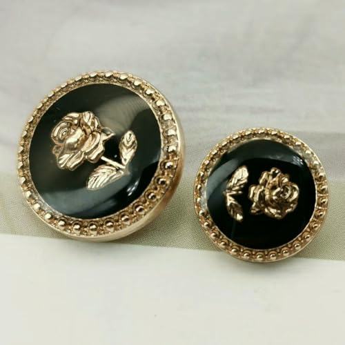 Metallknöpfe mit Blumenmotiv, Roségold, für Kleidung, Damen, Mantel, Hemd, Manschetten, DIY, Stickerei, Nähzubehör, Nähknöpfe, 10 Stück, 15/20 mm, 1–15 mm, 10 Stück von ZEYRU