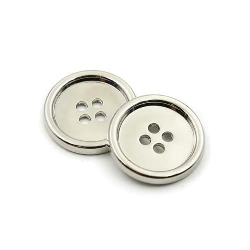 Metallknopf mit vier Augen, für Anzug, Mantel, Windjacke, Pullover, Nähknöpfe, rund, Kleidungszubehör, 10 Stück/Los, Silber, 23,0 mm Metallknopf mit vier Augen, für Anzug, Mantel, Windjacke, Pullover, Nähknöpfe, rund, Kleidungszubehör, 10 Stück/Los, Silber, 23,0 mm von ZEYRU