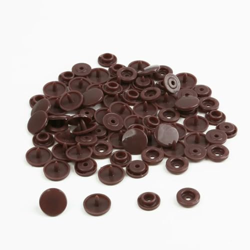 Modische 10/20/50/100 Sets T5 Druckknöpfe Nylonknöpfe Kinderknöpfe Set für Babypuppen Kleidung Nähzubehör-Burgund-20 Sets von ZEYRU