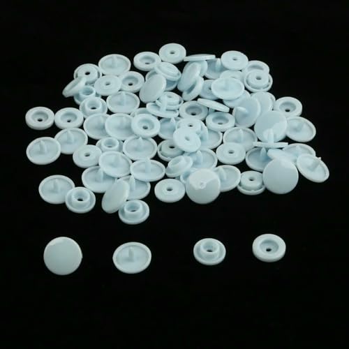 Modische 10/20/50/100 Sets T5 Druckknöpfe Nylonknöpfe Kinderknöpfe Set für Babypuppen Kleidung Nähzubehör-Hellblau-20 Sets von ZEYRU