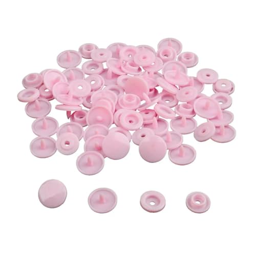 Modische 10/20/50/100 Sets T5 Druckknöpfe Nylonknöpfe Kinderknöpfe Set für Babypuppen Kleidung Nähzubehör-Hellrosa-20 Sets von ZEYRU