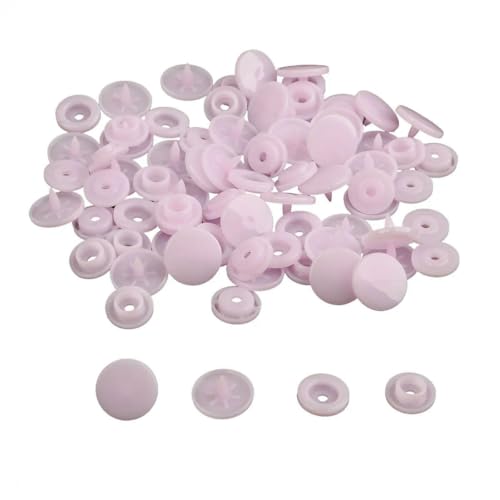 Modische 10/20/50/100 Sets T5 Druckknöpfe Nylonknöpfe Kinderknöpfe Set für Babypuppen Kleidung Nähzubehör-Hellviolett-50 Sets von ZEYRU