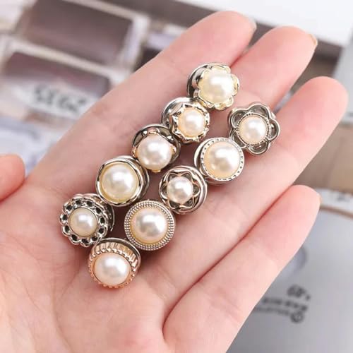 Nähen Perle Strass Knopf Brosche verhindern versehentliches Freilegen Knöpfe Broschen Pins Abzeichen Manschettenknöpfe Hemd-Perlen 10 Stück von ZEYRU