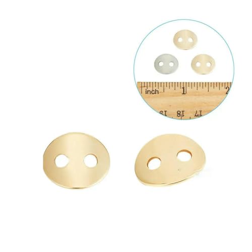Nähknöpfe aus Edelstahl 304, gebogen, flach, oval, Metallknöpfe mit 2 Löchern, für die Armbandherstellung und zum Basteln, 14 x 10 x 1 mm, 20 Stück, AECH04-11991 Nähknöpfe aus Edelstahl 304, gebogen, flach, oval, Metallknöpfe mit 2 Löchern, für die Armbandherstellung und zum Basteln, 14 x 10 x 1 mm, 20 Stück, AECH04-11991 von ZEYRU