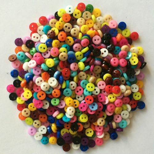Nähknöpfe für Kinder, Kleidungsknöpfe, 6/9/11/12 mm, 2 Löcher, runde Form, Kleidungszubehör für Puppen, Scrapbooking, 2 Löcher, gemischte Farben, 6 mm, 600 Stück Nähknöpfe für Kinder, Kleidungsknöpfe, 6/9/11/12 mm, 2 Löcher, runde Form, Kleidungszubehör für Puppen, Scrapbooking, 2 Löcher, gemischte Farben, 6 mm, 600 Stück von ZEYRU