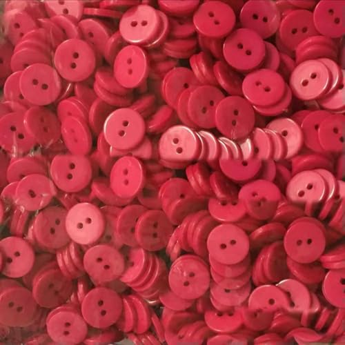 Nähknöpfe für Kinder, Kleidungsknöpfe, 6/9/11/12 mm, 2 Löcher, runde Form, Kleidungszubehör für Puppen, Scrapbooking, 2 Löcher, rosarot, 11 mm, 200 Stück Nähknöpfe für Kinder, Kleidungsknöpfe, 6/9/11/12 mm, 2 Löcher, runde Form, Kleidungszubehör für Puppen, Scrapbooking, 2 Löcher, rosarot, 11 mm, 200 Stück von ZEYRU