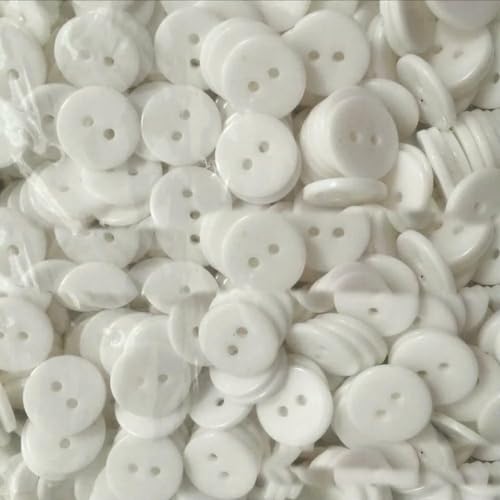 Nähknöpfe für Kinder, Kleidungsknöpfe, 6/9/11/12 mm, 2 Löcher, runde Form, Kleidungszubehör für Puppen, Scrapbooking, 2 Löcher, weiß, 11 mm, 100 Stück Nähknöpfe für Kinder, Kleidungsknöpfe, 6/9/11/12 mm, 2 Löcher, runde Form, Kleidungszubehör für Puppen, Scrapbooking, 2 Löcher, weiß, 11 mm, 100 Stück von ZEYRU