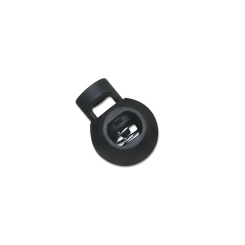 Neue 10 Stück Kordelstopper Kordelenden Knebelverschluss Clip Schnalle Knopf Weiß Schwarz Frost Schnürsenkel Sportbekleidung DIY Taschenzubehör-NO05 Black001 Neue 10 Stück Kordelstopper Kordelenden Knebelverschluss Clip Schnalle Knopf Weiß Schwarz Frost Schnürsenkel Sportbekleidung DIY Taschenzubehör-NO05 Black001 von ZEYRU