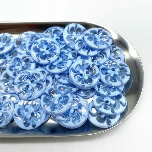 Neue 14,0 mm 21 mm Knöpfe Kinderkleidung Bonbonfarbene Cartoon-Farbe Zwei-Augen-Knöpfe für Hochzeitsdekor Nähzubehör-14–14,0 mm (30 Stück) von ZEYRU