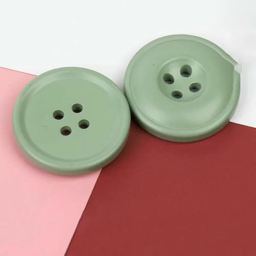 Neue 6 Stück Harzknöpfe mit 4 Löchern, Nähzubehör, Größe komplett für Kleidung, dekorative Knöpfe, handgefertigt, DIY, Grün, 30 mm von ZEYRU