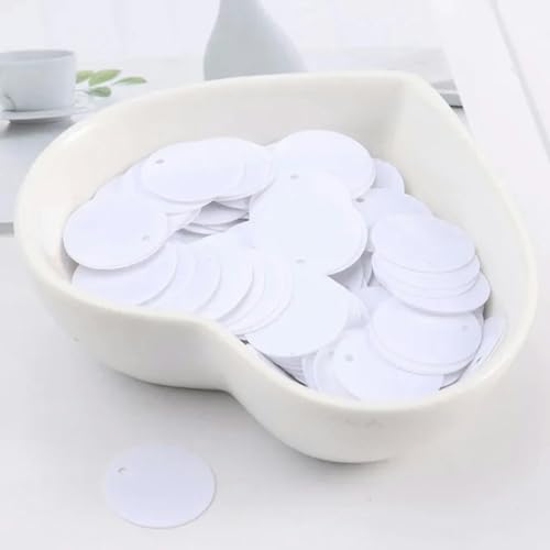Neue PVC-Pailletten, flach, rund, lose, 10 g/Beutel, Pailletten, Nähen, Basteln, DIY-Zubehör für Kleidungsstücke, Weiß, 12 mm, 10 g, 200 Stück Neue PVC-Pailletten, flach, rund, lose, 10 g/Beutel, Pailletten, Nähen, Basteln, DIY-Zubehör für Kleidungsstücke, Weiß, 12 mm, 10 g, 200 Stück von ZEYRU