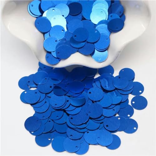 Pailletten, 10 mm, 15 mm, 20 mm, 25 mm, runde Pailletten, Löcher, Konfetti, Hochzeitsdekoration, DIY-Schmuck, Kleidung, Tasche, Zubehör, 10 g, Blau-25 mm, 10 g von ZEYRU