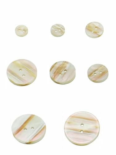 Perlmutt-Anzugknöpfe aus Harz zum Nähen von Hemden, Mänteln und Kleidungsstücken, Perlmuttknopf, handgefertigt, 2 Löcher, 10–28 mm, 10 Stück, 30 Stück – Knopf S von ZEYRU