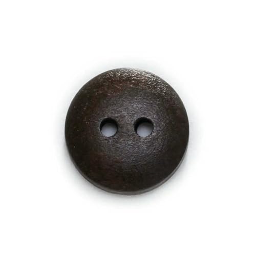 Runde Holzknöpfe in Brotform mit 2 Löchern, zum Nähen, für Sammelalben, Kleidung, Basteln, Pullover, Handarbeit, Heimwerken, Zubehör, 10–25 mm, Braun, 20 mm, 50 Stück von ZEYRU