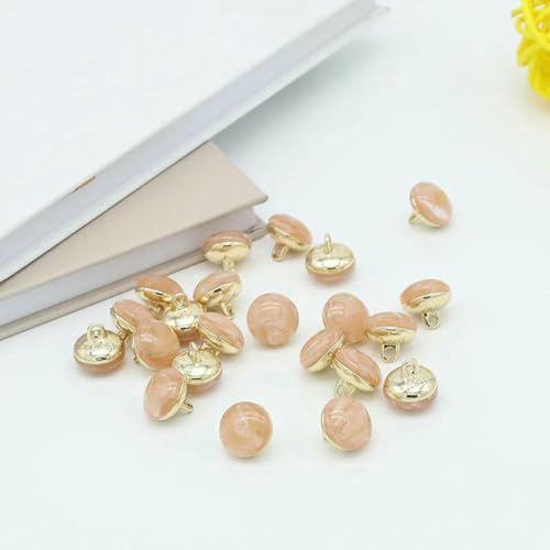 Runde Kunstperlen-Katzenaugen-Knöpfe aus goldenem Metall mit Schaft für Kleidung, Kleidungsstücke, dekorative Vintage-Mantelknöpfe, Nähzubehör, Rosa, 10 Stück, 23,0 mm Runde Kunstperlen-Katzenaugen-Knöpfe aus goldenem Metall mit Schaft für Kleidung, Kleidungsstücke, dekorative Vintage-Mantelknöpfe, Nähzubehör, Rosa, 10 Stück, 23,0 mm von ZEYRU