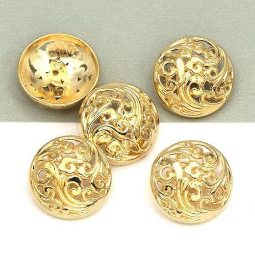 Stück runde Metallknöpfe für Handarbeiten, Schaft, Nähzubehör, dekorativer Knopf für Kleidung, Jacke, Bastelzubehör-02-Gold-25 mm von ZEYRU