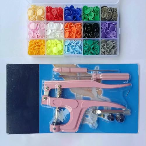 T5 Harz-Druckknopf-Set, Druckknöpfe, U-Form, Verschluss, Druckknopfzange, Knopf-Set, Druckknöpfe, Stoffknöpfe, DIY-Nähmaschine, Bastelwerkzeug, rosa Zange, 150 Stück, B-T5 T5 Harz-Druckknopf-Set, Druckknöpfe, U-Form, Verschluss, Druckknopfzange, Knopf-Set, Druckknöpfe, Stoffknöpfe, DIY-Nähmaschine, Bastelwerkzeug, rosa Zange, 150 Stück, B-T5 von ZEYRU