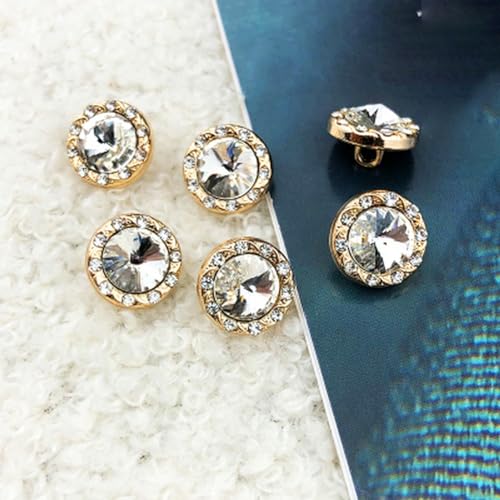 Teile/los 10/11mm Exquisite Runde Metall Strass Knopf mädchen Bluse Kleid Chiffon Kinder Knopf Premium C332-A8 von ZEYRU