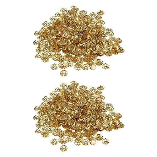 1000 Stück 6mm Gold Ton Perlenkappen für Schmuck Machen von ZEZA