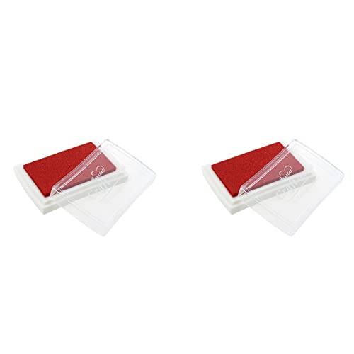 2X Stempelkissen Tinte Farbe Rot Fingerabdruck Geschenk fuer Kinder von ZEZA
