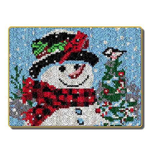 YYFIRE Weihnachts-Schneemann-Knüpfhaken-Teppich-Set, DIY-Teppich, Häkelgarn-Set, bedruckte Farbe, Leinwand, Weihnachtsdekoration und Aktivität, 50,1 x 38,1 cm YYFIRE Weihnachts-Schneemann-Knüpfhaken-Teppich-Set, DIY-Teppich, Häkelgarn-Set, bedruckte Farbe, Leinwand, Weihnachtsdekoration und Aktivität, 50,1 x 38,1 cm von ZFFLYH