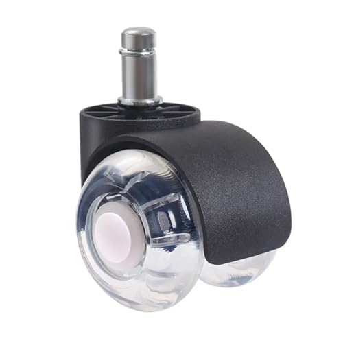 Bürostuhlrollen 5 Stück Universal-Möbelrad aus weichem Gummi, durchsichtig, Drehstuhlrolle, Bürostuhl-Rad, Riemenscheibe, Möbelbeschläge(Black-Dust Plate) von ZFIHAV