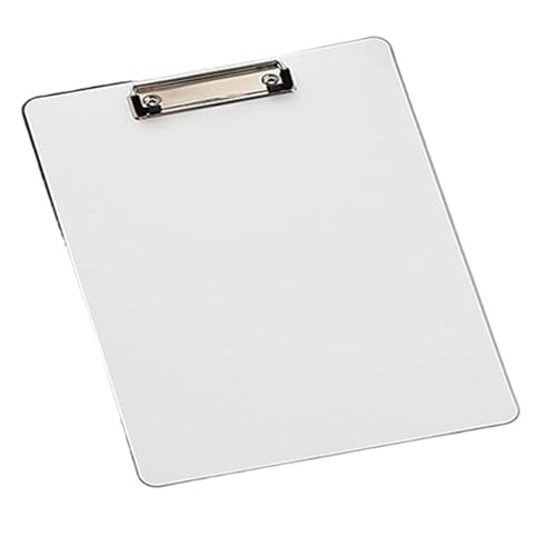 Klemmbretter 4 Stück Kunststoff-Klemmbrett mit flachem Metallclip, Standard-Klemmbrett im A4-Letter-Format for Lehrer, Kinder, Bürobedarf Für Unternehmen(White) von ZFIHAV