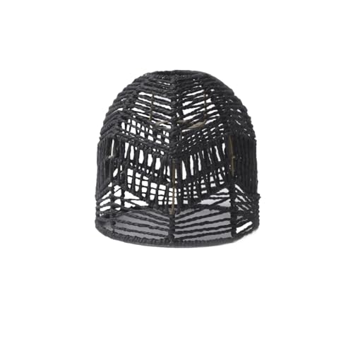 ZFIHAV Lampenschirm Abdeckung der Lampe, Papierseil, Lampenschirm, handgewebt, Beleuchtungszubehör, Pendelleuchten-Abdeckungen(Black) von ZFIHAV