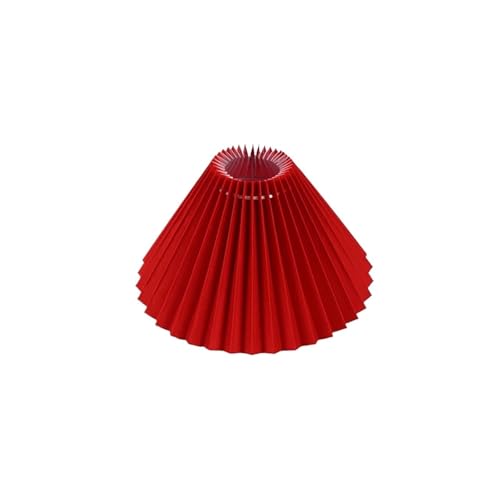 ZFIHAV Lampenschirm Hotel-Abdeckung der Lampe, plissierter Stoff, Tischlampe, Schlafzimmer, unten zu öffnen, Schlafzimmer, Nachttisch(Red) von ZFIHAV