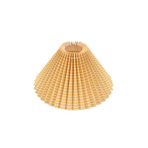 ZFIHAV Lampenschirm Hotel-Abdeckung der Lampe, plissierter Stoff, Tischlampe, Schlafzimmer, unten zu öffnen, Schlafzimmer, Nachttisch(Yellow) von ZFIHAV