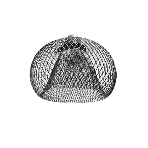 ZFIHAV Lampenschirm Metalldraht-Lampenschirm, Deckenleuchte, Kronleuchter-Abdeckung, Käfigschutz for Zuhause, Teehaus, Esszimmer, Café, Flur(Black) von ZFIHAV