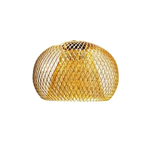 ZFIHAV Lampenschirm Metalldraht-Lampenschirm, Deckenleuchte, Kronleuchter-Abdeckung, Käfigschutz for Zuhause, Teehaus, Esszimmer, Café, Flur(Golden) von ZFIHAV